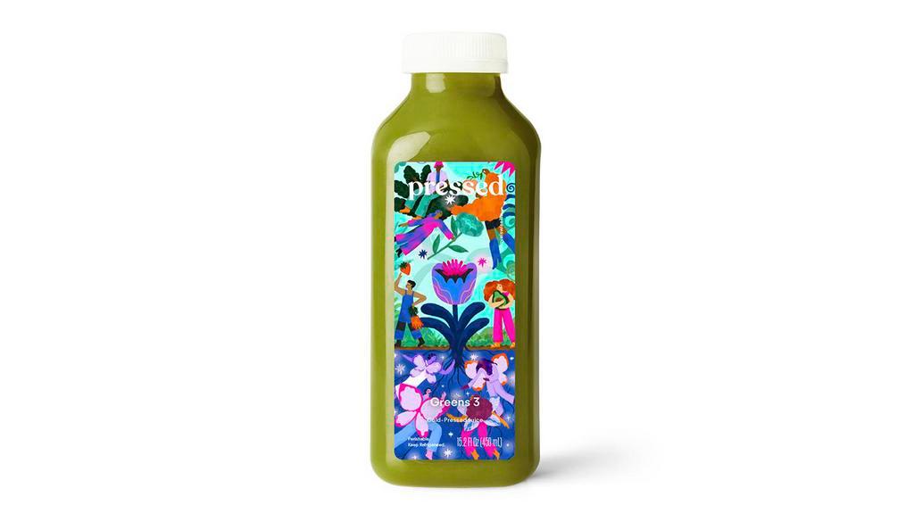Greens 3 | Spinach Ginger Juice · A touch of ginger adds the perfect amount of pizazz to this balanced green juice made with all the goodness of leafy greens plus apple and lemon.