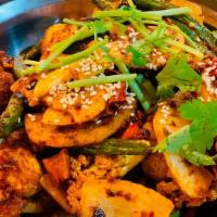 Vegetable In Dry Pot · spicy mixed vegetable