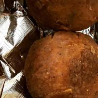 Fried Boudin Balls · 3 spicy tennis ball size boudin balls.