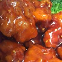 Sesame Chicken · Chicken sautéed in our house special sauce and sprinkled with sesame seeds.