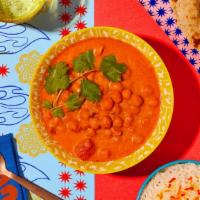 Chana Masala · Chickpeas in a curry and tomato sauce. with basmati rice