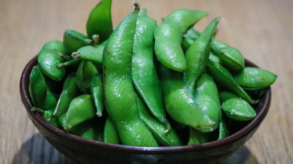 Edamame · Blanched soybean tossed with Japanese sea salt.