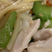 M 3. Chow Mein (Not Noodles) · Fresh vegetables in a light sauce served with crunchy noodles. Your choice of chicken , beef...