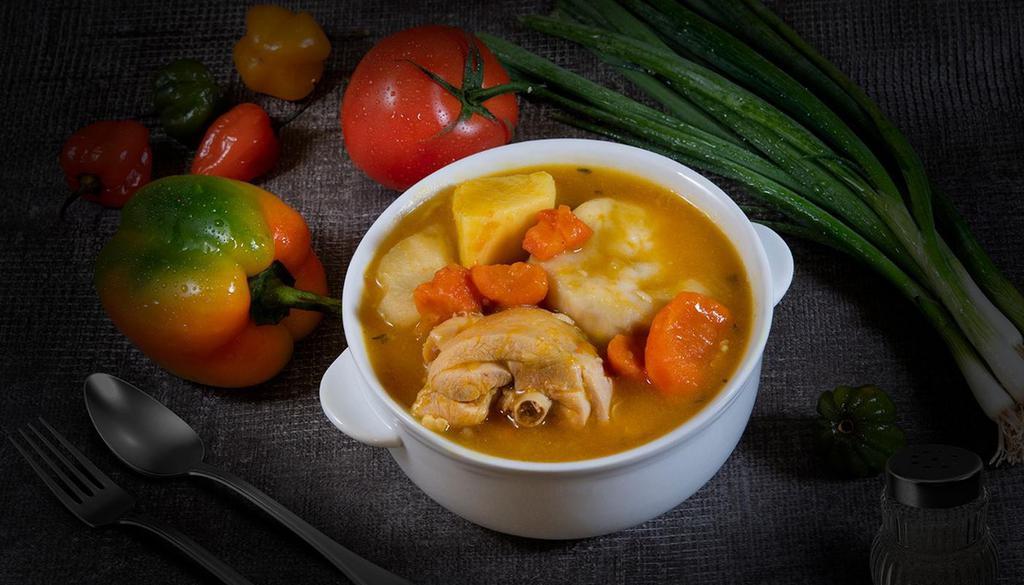 Small Chicken Soup · Our signature soup lovingly prepared with chicken, dumplings, yams, carrots, pumpkin and potatoes