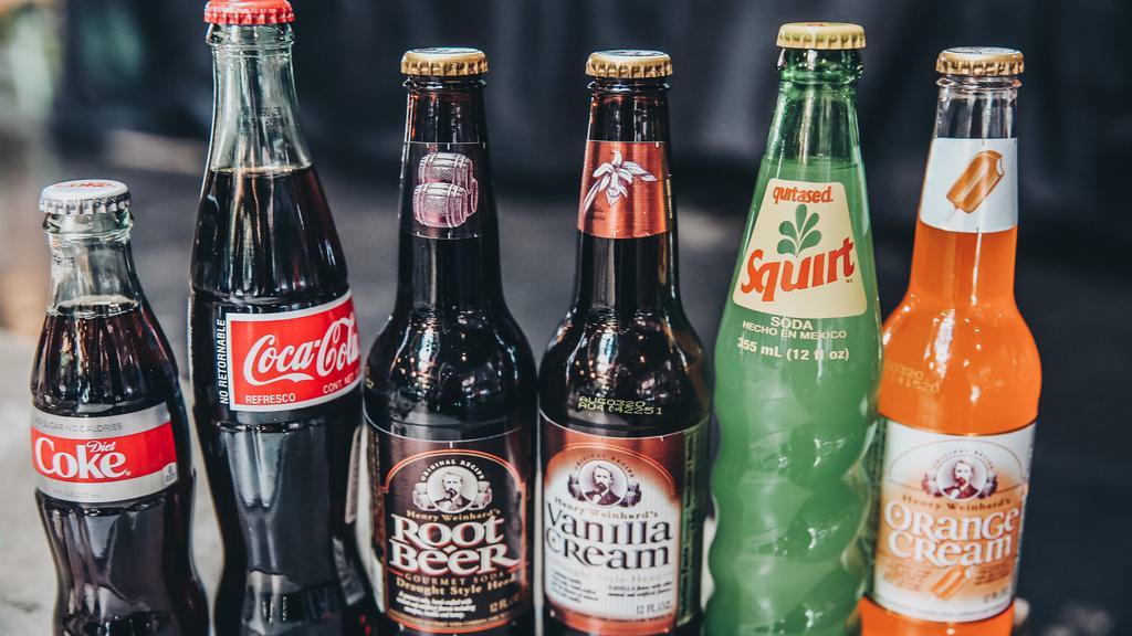 Classic Bottled Soda · Root Beer, Diet Coke, Coca Cola, Vanilla Cream, Orange Cream or Squirt