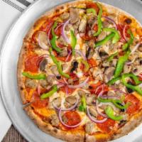 The Cloverly · Pepperoni, sausage, beef, mushrooms, onions and green peppers.