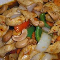 Cashew Nuts · Sautéed bell pepper, onions, carrots, scallions, mushrooms, celery, and baby corn in special...