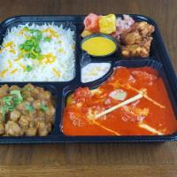 Butter Chicken Meal · signature butter chicken / choice of lentil / choice of rice-bread