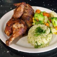 1/2 Peruvian Chicken · Served with two sides.