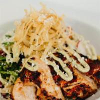 Exp Sonora Chicken Salad · Ancho Woodfire grilled chicken breast, charred sweet corn, grape tomatoes, pepper jack chees...