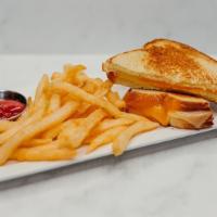 Exp Kids Grilled Cheese · Served with French fries or fresh fruit