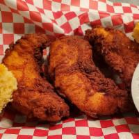 Fried Chicken Tenders · Choice of Sauces- Ranch, BBQ, Honey Mustard, House Remoulade