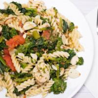 Fusilli Chicken · Broccoli rabe, garlic and olive oil.