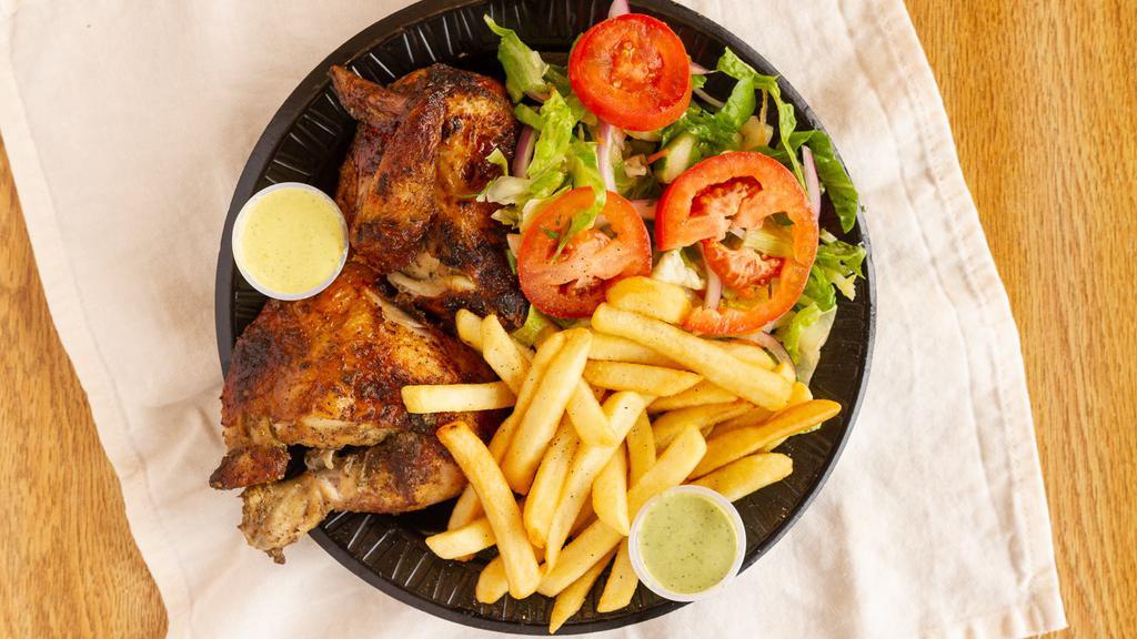 1/2 Chicken · Served with two side orders of your choice.