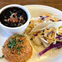 Fish Or Shrimp Tacos · 2 pieces. Cabbage slaw, pico de gallo, chipotle mayo, sliced avocado.