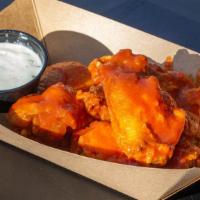 Kimchi Buffalo Wings · 6 wings fried crispy, served with house blue cheese.