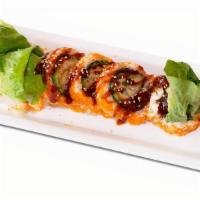 Fried Oyster Roll · In: fried oyster, romaine lettuce
Out: masago, tonkatsu sauce