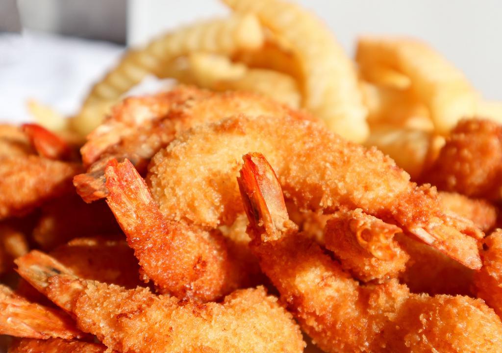 Fried Shrimp In A Basket (16) · Served with Fries & Dinner Roll