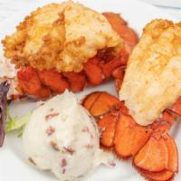 Fried Lobster Tails · Fried tempura lobster accompanied with mashed potatoes.
