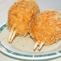 Deep Fried Crab Claws (Càng Cua Chiên Dòn) · Two pieces.