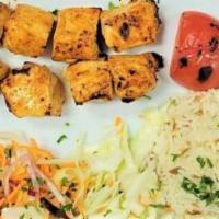 Chicken Shish Kebab · Cubes of chicken marinated in a special sauce.