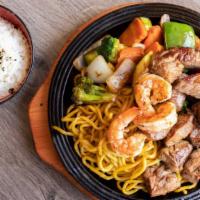 Kid Hibachi Sirloin Steak · Children under age 12 : entrees are served with vegetables, hibachi noodles, white rice, and...