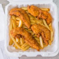 Chicken Fingers (10) Fries · Served with french fries and two rolls.
