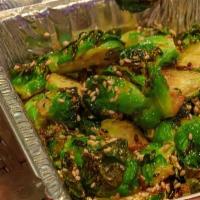 Fish Sauced Brussels · tangy, crunchy, umami