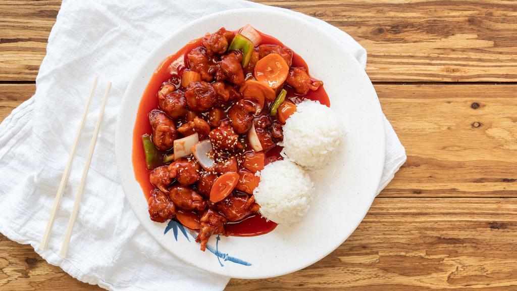 Sweet & Sour Chicken · Served with rice only.