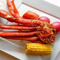 Snow Crab Legs · One 10-12 oz Cluster. Comes with corn, potato, and sausage.