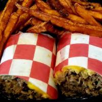 Philly Wrap · Philadelphia style cheese steak with sautéed onions & melted American cheese.