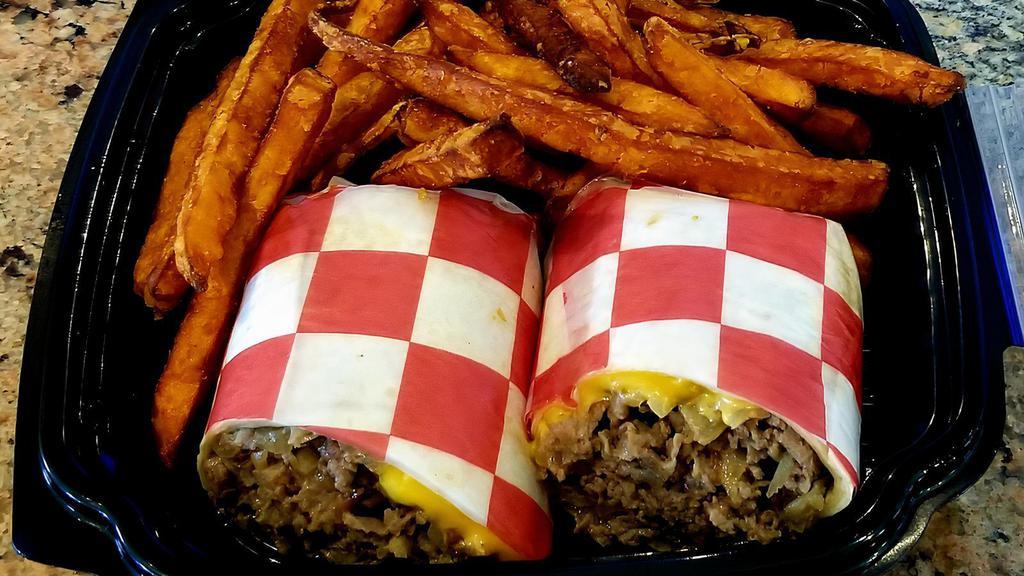 Philly Wrap · Philadelphia style cheese steak with sautéed onions & melted American cheese.