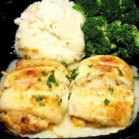 Twin Stuffed Filet Of Sole · 2 jumbo filet of soles stuffed with our homemade stuffing served with lemon butter sauce and...