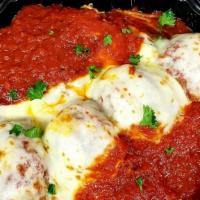 Meatball Parmigiana · Served over your choice of pasta or potato and vegetable. Comes with chicken soup upon request