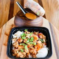 Thai Boxer Bowl · Chicken, shrimp, brown or white rice, egg whites, vegetables, and sweet and spicy. Comes wit...
