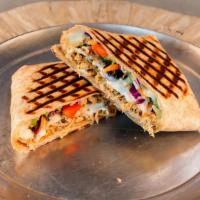 Little Dagger · Chicken, mozzarella, vegetables, olives and ranch, on a wheat tortilla