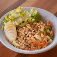 Hot Thai Noodles · Rice noodles, vegetables, hard-boiled egg, lettuce, fried onion, cilantro and chives. Served...