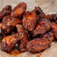 Haus Bbq Wings - 30 Piece · 30 Jumbo Wings in our Haus BBQ sauce; served with Miso Ranch and Miso Blue Cheese