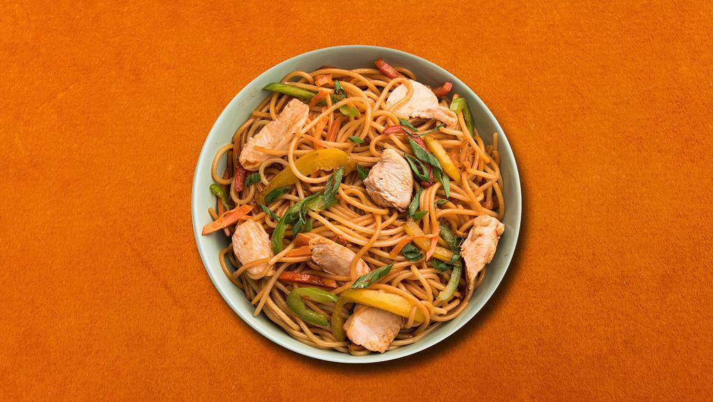 Chicken Noodle Noods · Our soft noodles are spiced in a concoction of Chinese sauces, mainly soy and garlic sauces to create a distinguishable flavor that can be appreciated by all Indo-Chinese food lovers. Filled with well-seasoned boneless chicken pieces.