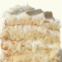 Coconut Cream Cake, Slice · Yellow cake layers, coconut syrup, and  fluffy white frosting. Kind of like eating a Pina Co...