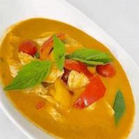 Panang Curry · W/Coconut Milk, Broccoli, Kaffir Lime Leaves.