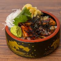 Una Ju Bowl · Grilled eel. Steamed rice, grilled eel, served with eel sauce.