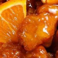 Orange Chicken · Entrée and one side any side choice can be changed to chicken beef shrimp or house fried ric...