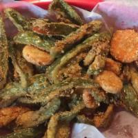 Fried Jalapenos · Pickled Jalapeno strips hand-breaded to order and served with a cooling side of ranch dressing