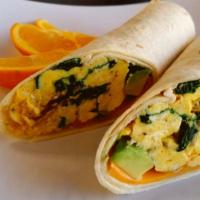 Egg & Cheese Wrap · Fresh scrambled eggs, your choice of cheese. You can add three veggies for an additional 60 ...