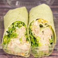 Tuna Salad Wrap · Flour tortilla, lettuce, honey mustard, tuna salad, two cheeses.