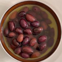 Tender Kalamata Olives · Tender, lightly salted kalamata olives in olive oil 16 oz container.