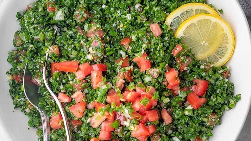 Tabbauleh Salad · Parsley, Tomato, Bulgur, Mint, Onion, Lemon, Olive Oil