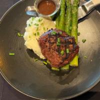 Gs Filet Mignon · Certified Angus Beef, truffled mashed potatoes, grilled jumbo asparagus, CRAVE Signature ste...