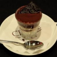 Mini Tiramisu · espresso soaked white cake, mascarpone cheese, shaved chocolate